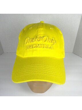 Baseball Cap Hat One & Only Palmilla Mexico Yellow Cotton Embroidered Adjustable